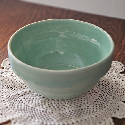 7" Antique Green USA Stoneware Mixing Bowl