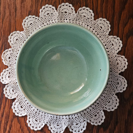 7" Antique Green USA Stoneware Mixing Bowl