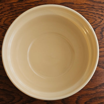 11.5" Antique Yellow Embossed Fruit Design Stoneware Mixing Bowl