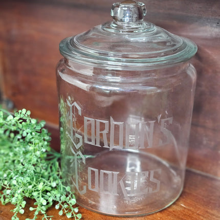 Gordon's Cookies Etched Glass Jar