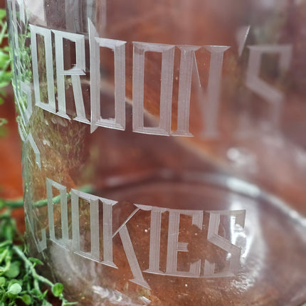 Gordon's Cookies Etched Glass Jar
