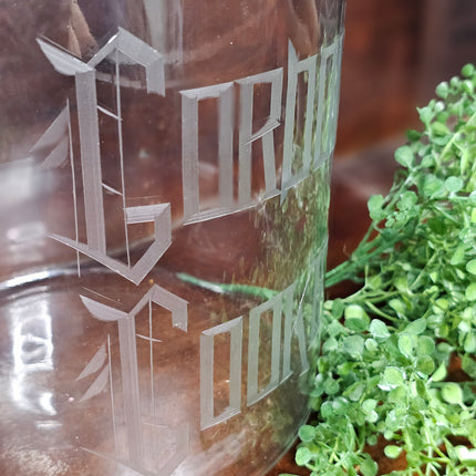 Gordon's Cookies Etched Glass Jar