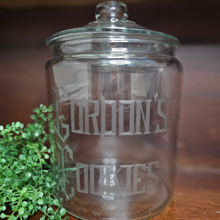Gordon's Cookies Etched Glass Jar