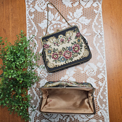 Vintage Floral Tapestry Purse