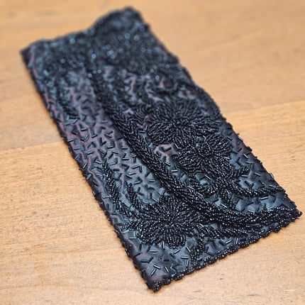Vintage Black Beaded Clutch Purse
