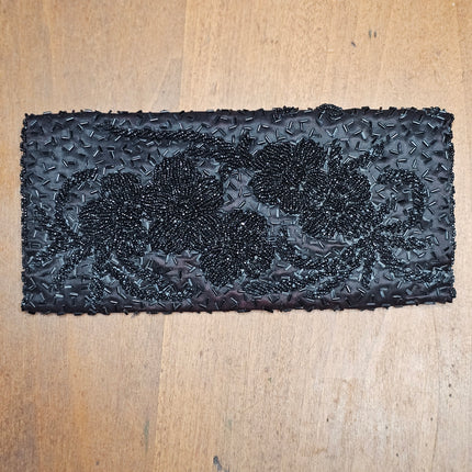 Vintage Black Beaded Clutch Purse