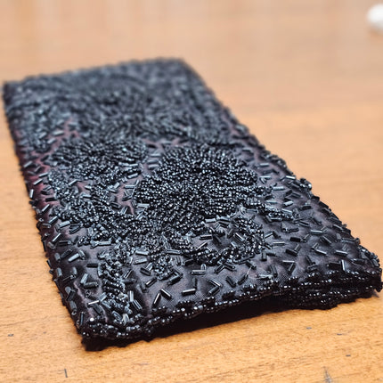 Vintage Black Beaded Clutch Purse