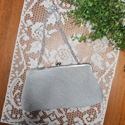 Vintage Silver Beaded Clutch Purse