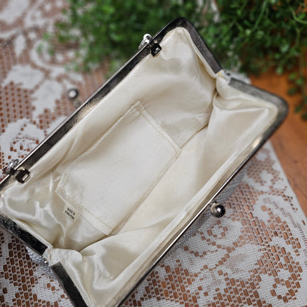 Vintage Silver Beaded Clutch Purse