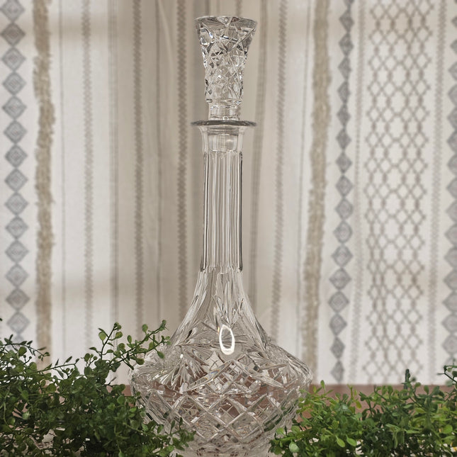 Vintage Crystal  Large Cut Glass Decanter