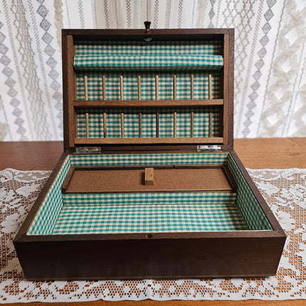 Vintage Wooden Hand Painted Sewing Box