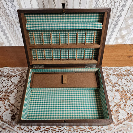 Vintage Wooden Hand Painted Sewing Box