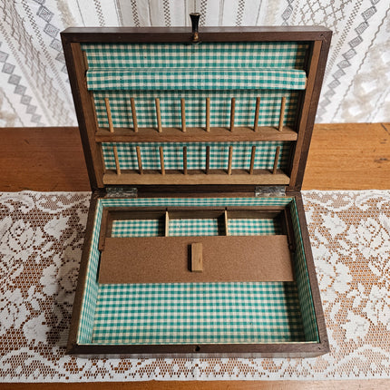 Vintage Wooden Hand Painted Sewing Box