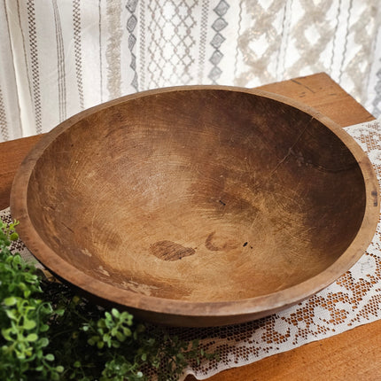 15" Oval Primitive Wooden Dough Bowl
