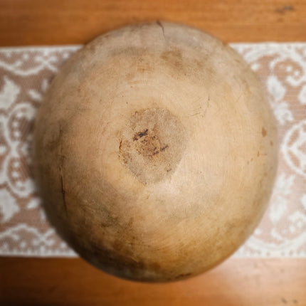 15" Oval Primitive Wooden Dough Bowl