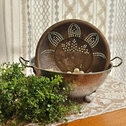 Vintage Aluminum Sunflower Colander
