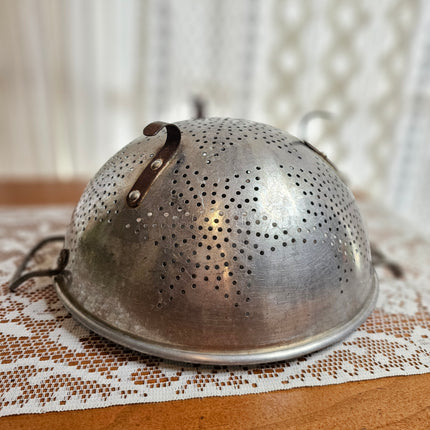 Vintage Aluminum Star Colander With Feet