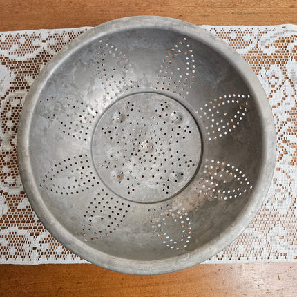 Vintage Aluminum Sunflower Colander