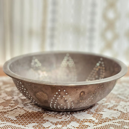 Vintage Aluminum Sunflower Colander