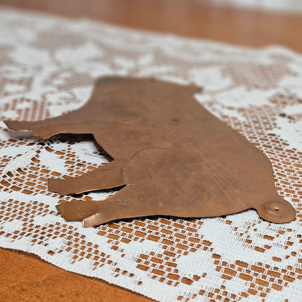 Vintage Copper Pig Silhouette Wall Decor