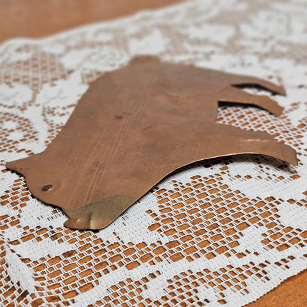 Vintage Copper Pig Silhouette Wall Decor