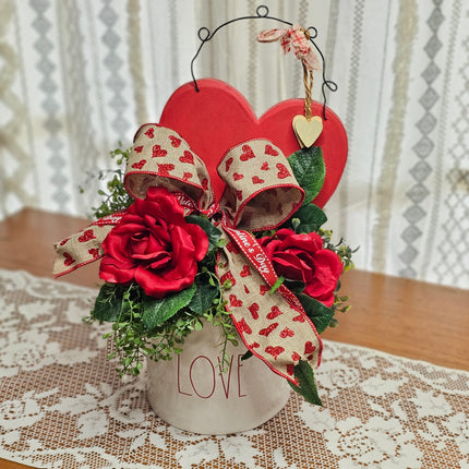 Rae Dunn "Love" Planter Pot Valentine's Day Arrangement