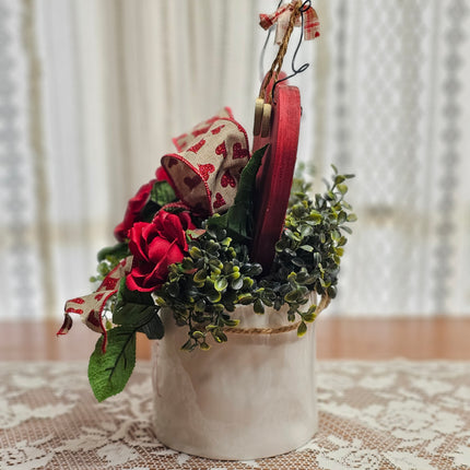 Rae Dunn "Love" Planter Pot Valentine's Day Arrangement