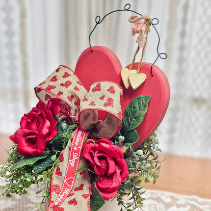 Rae Dunn "Love" Planter Pot Valentine's Day Arrangement