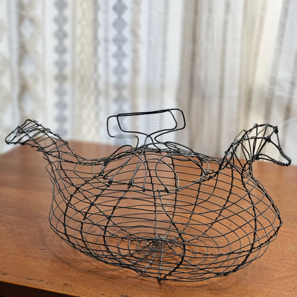 Vintage Wire Hen Egg Basket