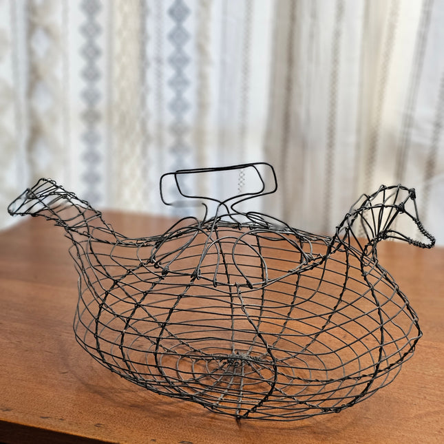 Vintage Wire Hen Egg Basket
