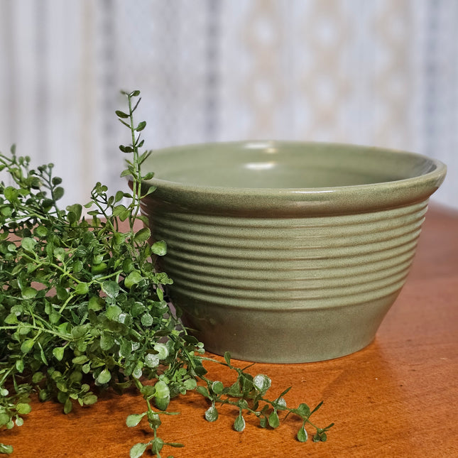 8" Green Stoneware Mixing Bowl