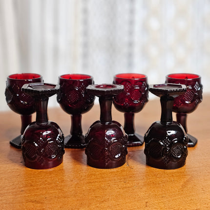 Vintage Avon Cape Cod Ruby Red Small Glass Goblet