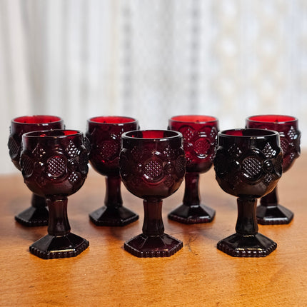 Vintage Avon Cape Cod Ruby Red Small Glass Goblet