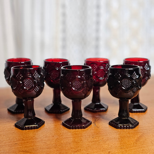 Vintage Avon Cape Cod Ruby Red Small Glass Goblet
