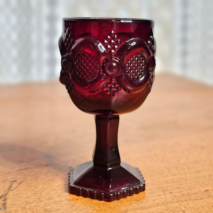 Vintage Avon Cape Cod Ruby Red Small Glass Goblet