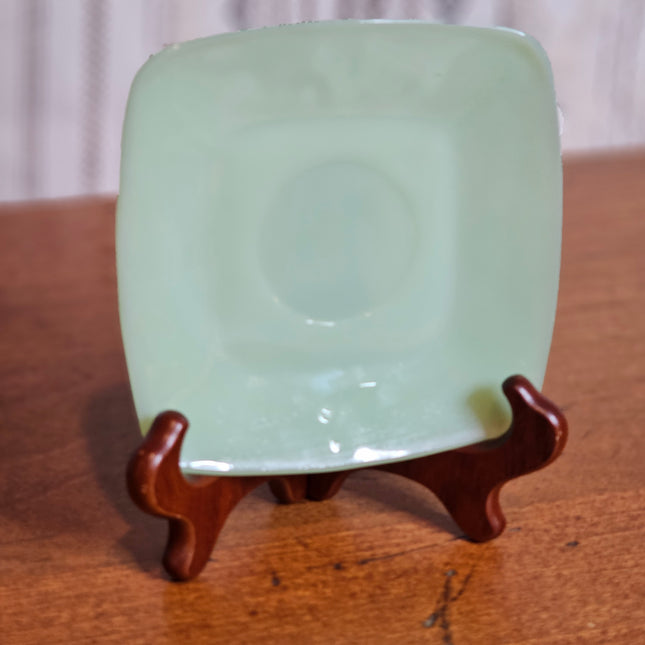 Vintage Fire King Jadeite Charm Pattern Square Tea Cup Saucer