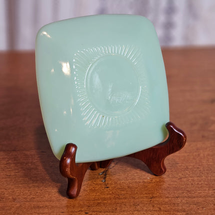 Vintage Fire King Jadeite Charm Pattern Square Tea Cup Saucer