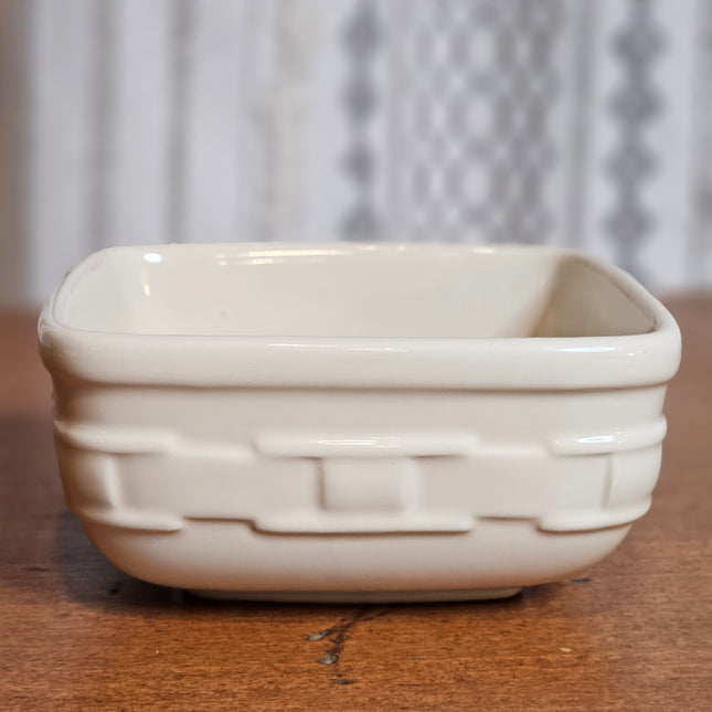 5.25" Square Longaberger Woven Traditions Ivory Stoneware Cereal Bowl