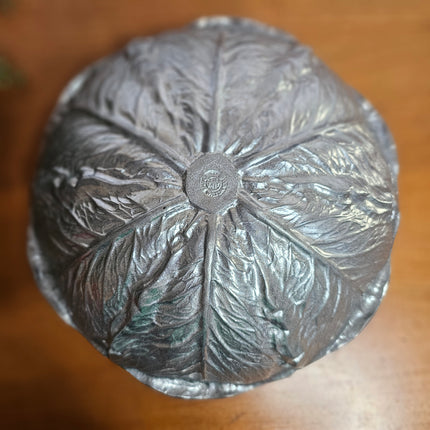Set of 3 Vintage Wilton Armetale Bruce Fox Cabbage Leaf Salad Serving Bowl With Servers