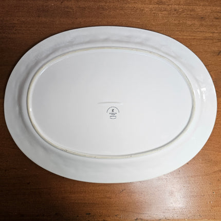 Gibson Home Fruitful White Oval Ceramic Serving Tray