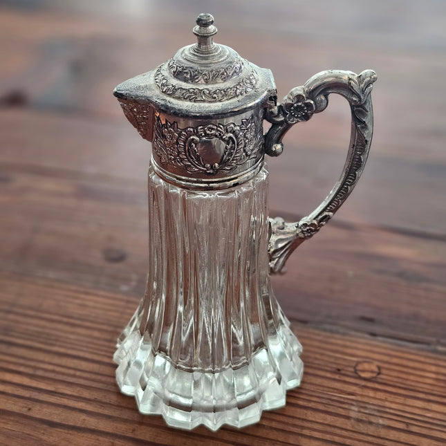 Vintage Silver Plated and Glass Carafe Pitcher