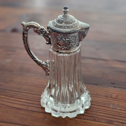 Vintage Silver Plated and Glass Carafe Pitcher
