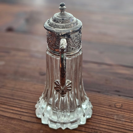 Vintage Silver Plated and Glass Carafe Pitcher