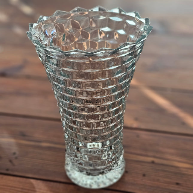 10" White Hall Glass Vase