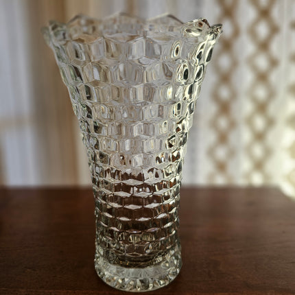 10" White Hall Glass Vase
