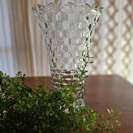 10" White Hall Glass Vase