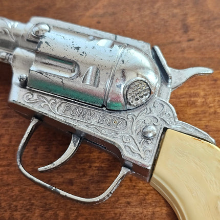 Vintage Pony Boy Cap Gun Pistol Die Cast Western Cowboy Toy