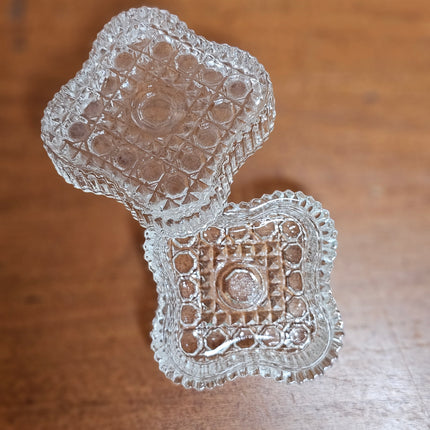 Vintage Borgonovo Pressed Glass Trinket Box