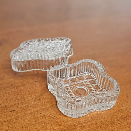 Vintage Borgonovo Pressed Glass Trinket Box