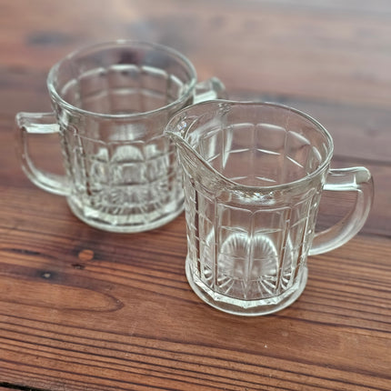 Hazel Atlas Glass Cream and Sugar Set